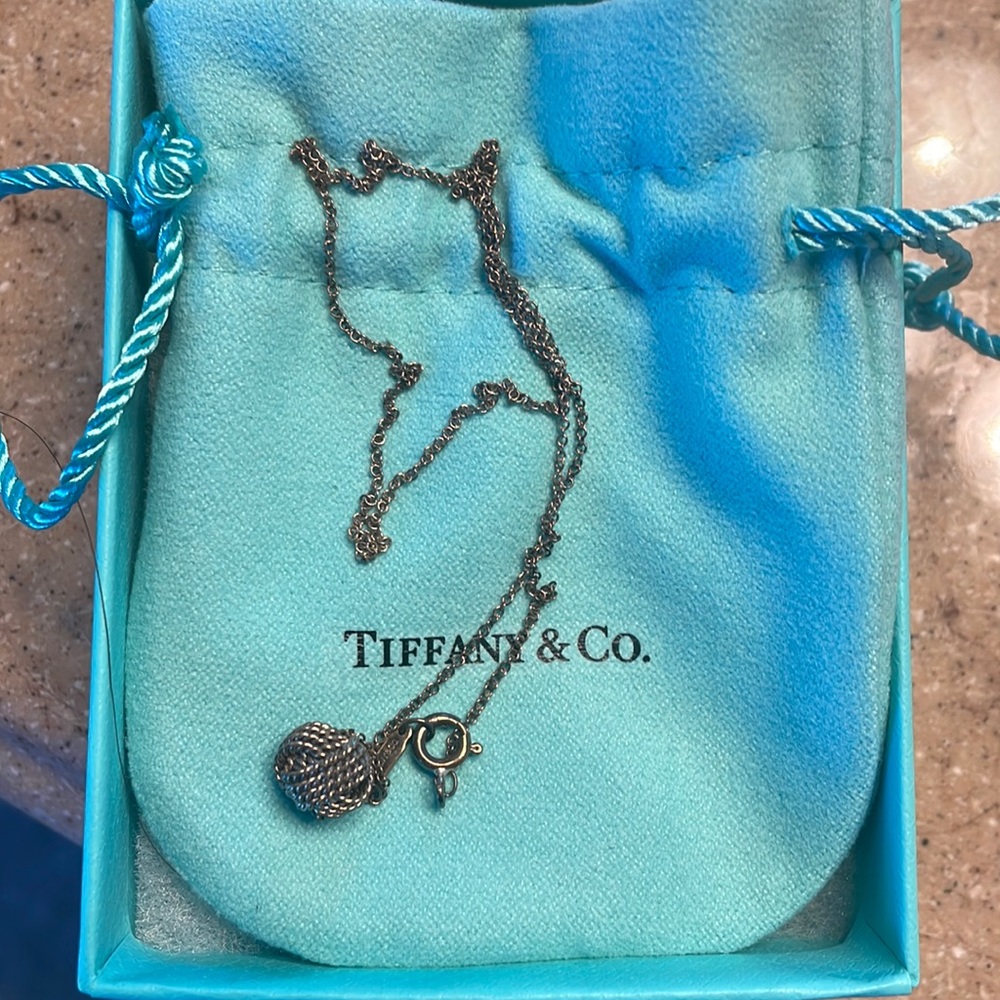 Tiffany twisted knot sterling silver necklace